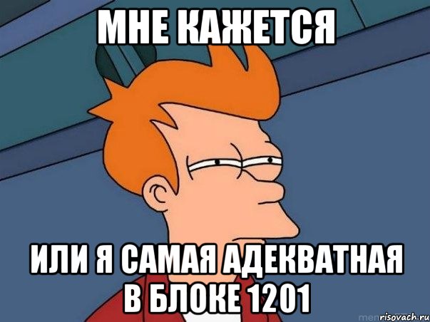 Мне кажется или я самая адекватная в блоке 1201, Мем  Фрай (мне кажется или)