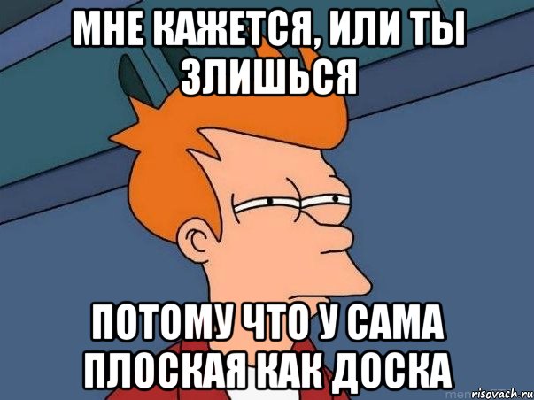 МНЕ КАЖЕТСЯ, ИЛИ ТЫ ЗЛИШЬСЯ ПОТОМУ ЧТО У САМА ПЛОСКАЯ КАК ДОСКА, Мем  Фрай (мне кажется или)