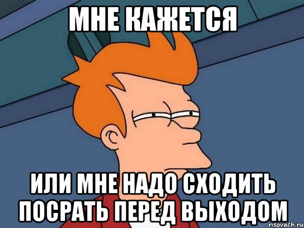 Мне кажется или мне надо сходить посрать перед выходом, Мем  Фрай (мне кажется или)