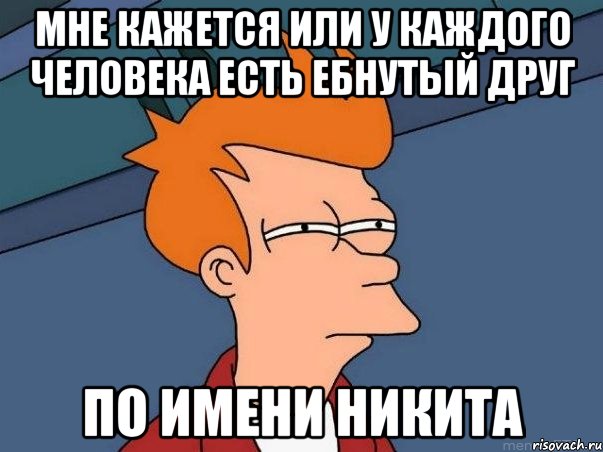 МНЕ КАЖЕТСЯ ИЛИ У КАЖДОГО ЧЕЛОВЕКА ЕСТЬ ЕБНУТЫЙ ДРУГ ПО ИМЕНИ НИКИТА, Мем  Фрай (мне кажется или)