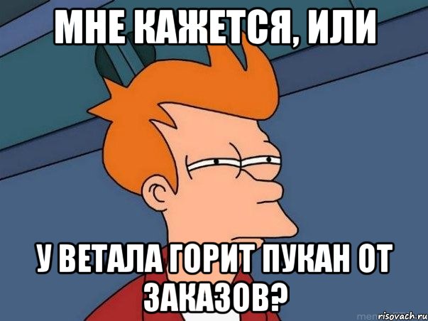 Мне кажется, или У Ветала горит пукан от заказов?, Мем  Фрай (мне кажется или)