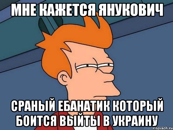 Мне кажется Янукович Сраный ебанатик который боится выйты в Украину, Мем  Фрай (мне кажется или)