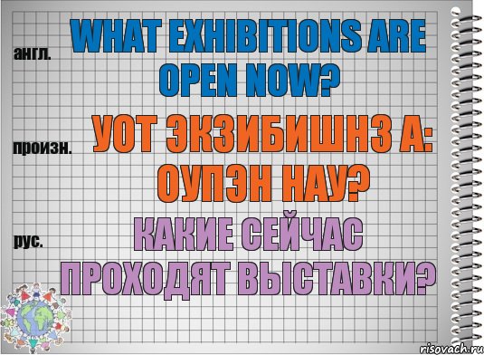 What exhibitions are open now? уот экзибишнз а: оупэн нау? Какие сейчас проходят выставки?, Комикс  Перевод с английского