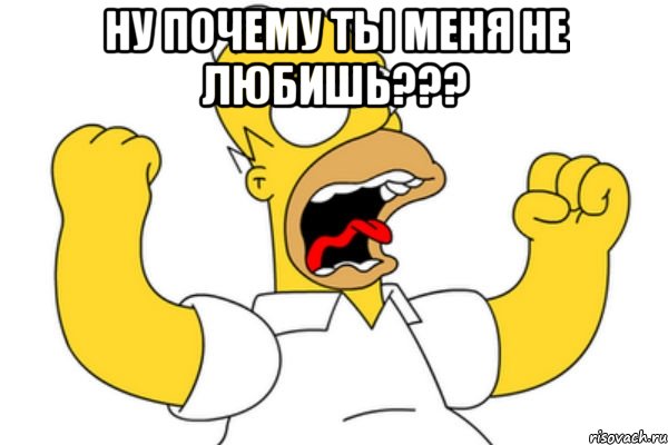 ну почему ты меня не любишь??? , Мем Разъяренный Гомер