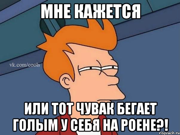 Мне кажется Или тот чувак бегает голым у себя на роене?!, Мем  Фрай (мне кажется или)