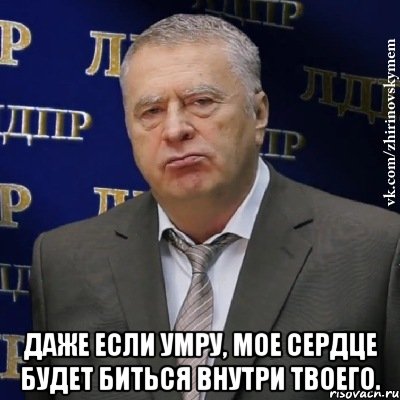  Даже если умру, мое сердце будет биться внутри твоего., Мем Хватит это терпеть (Жириновский)