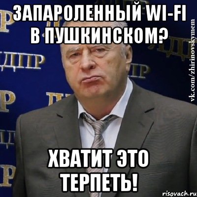 запароленный wi-fi в пушкинском? хватит это терпеть!, Мем Хватит это терпеть (Жириновский)