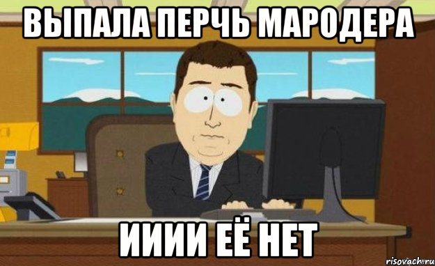 выпала перчь мародера ииии её нет, Мем ииии его нет