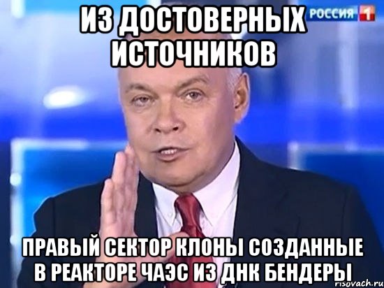 из достоверных источников правый сектор клоны созданные в реакторе чаэс из днк бендеры, Мем Киселёв 2014