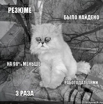 резюме было найдено 3 раза работодателями на 98% меньше, Комикс  кот безысходность