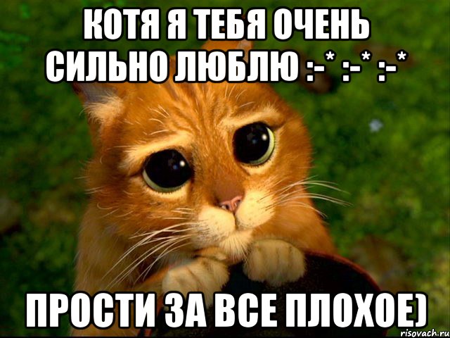 Котя я тебя очень сильно люблю :-* :-* :-* Прости за все плохое)