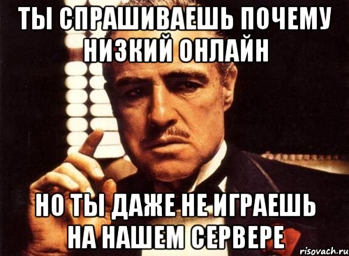 Ты спрашиваешь почему низкий онлайн Но ты даже не играешь на нашем сервере, Мем крестный отец