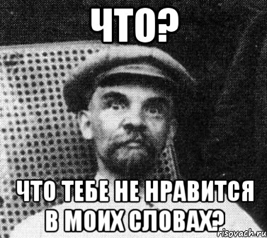 Что? что тебе не нравится в моих словах?, Мем   Ленин удивлен