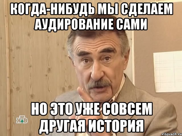 Когда-нибудь мы сделаем аудирование сами Но это уже совсем другая история, Мем Каневский (Но это уже совсем другая история)