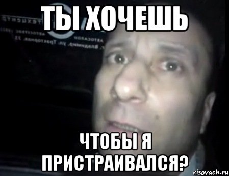 Ты хочешь Чтобы я пристраивался?