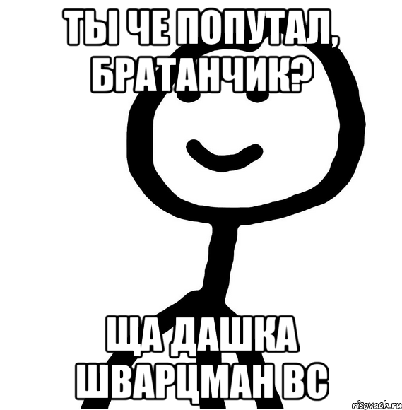 ты че попутал, братанчик? ща дашка шварцман вс, Мем Теребонька (Диб Хлебушек)