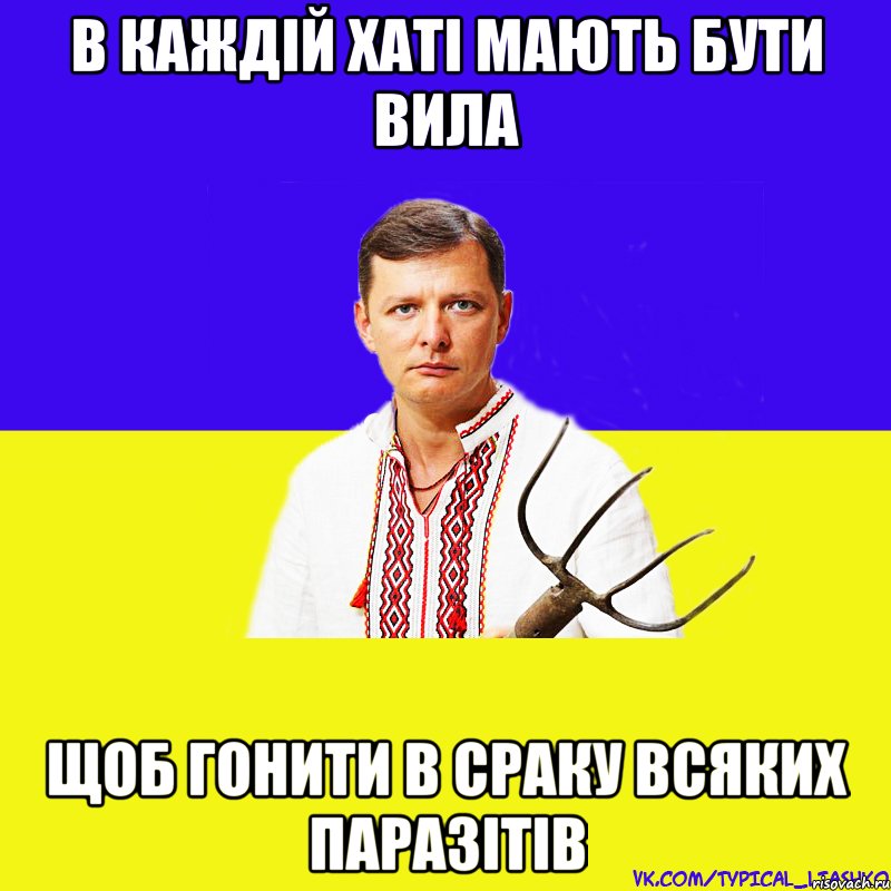 В КАЖДІЙ ХАТІ МАЮТЬ БУТИ ВИЛА ЩОБ ГОНИТИ В СРАКУ ВСЯКИХ ПАРАЗІТІВ