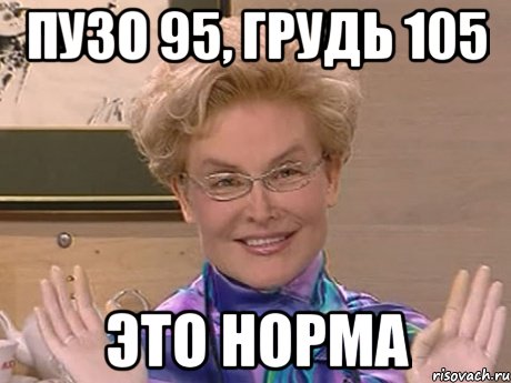 пузо 95, грудь 105 ЭТО НОРМА, Мем Елена Малышева