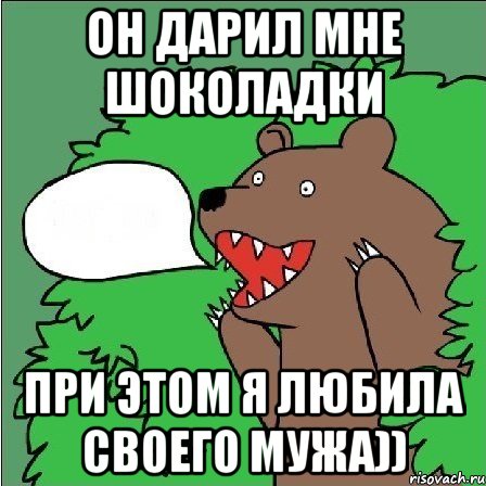 он дарил мне шоколадки при этом я любила своего мужа)), Мем Медведь-шлюха