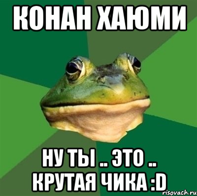 КОНАН ХАЮМИ НУ ТЫ .. ЭТО .. КРУТАЯ ЧИКА :D, Мем  Мерзкая жаба