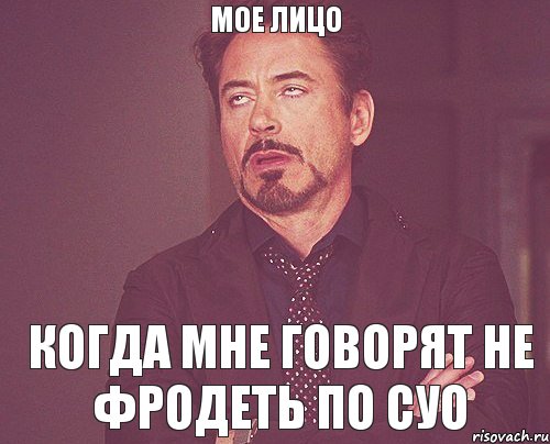 Мое лицо Когда мне говорят не Фродеть по СУО, Мем твое выражение лица