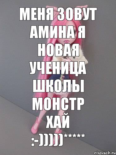 меня зовут Амина я новая ученица школы монстр хай :-)))))*****