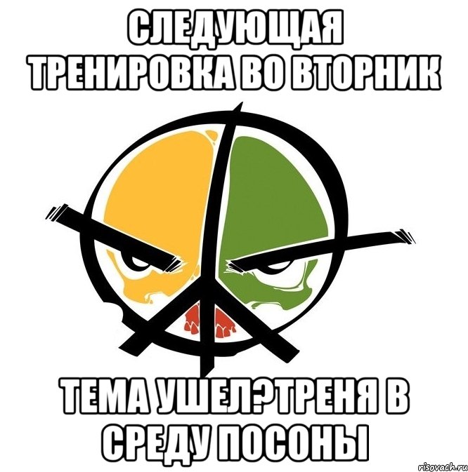 следующая тренировка во вторник тема ушел?треня в среду посоны, Мем Морда