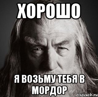 хорошо я возьму тебя в мордор