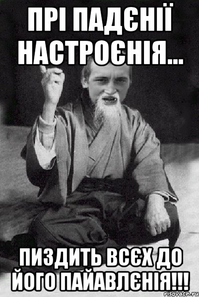 Прі падєнії настроєнія... Пиздить всєх до його пайавлєнія!!!, Мем Мудрий паца