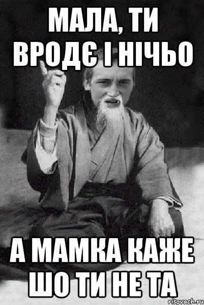 Мала, ти вродє і нічьо а мамка каже шо ти не та, Мем Мудрий паца