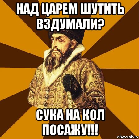 Над царем шутить вздумали? Сука на кол посажу!!!, Мем Не царское это дело