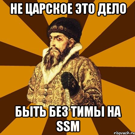 Не царское это дело быть без тимы на SSM, Мем Не царское это дело