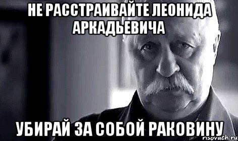 не расстраивайте леонида аркадьевича Убирай за собой раковину, Мем Не огорчай Леонида Аркадьевича