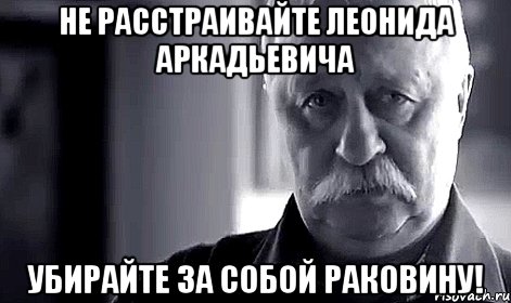 не расстраивайте леонида аркадьевича Убирайте за собой раковину!, Мем Не огорчай Леонида Аркадьевича