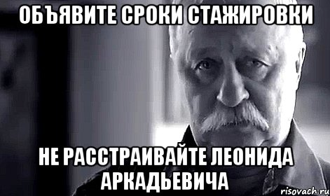 Объявите сроки стажировки Не расстраивайте Леонида Аркадьевича, Мем Не огорчай Леонида Аркадьевича