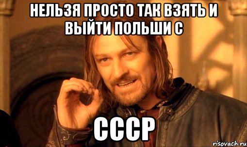 Нельзя просто так взять и выйти Польши с СССР, Мем Нельзя просто так взять и (Боромир мем)