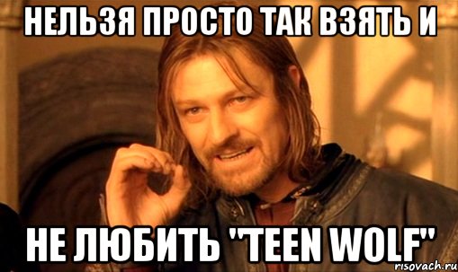 Нельзя просто так взять и не любить "Teen Wolf", Мем Нельзя просто так взять и (Боромир мем)