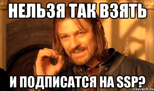 нельзя так взять и подписатся на SSP?, Мем Нельзя просто так взять и (Боромир мем)