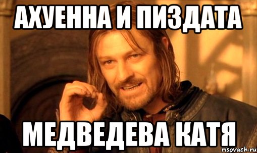 ахуенна и пиздата медведева катя, Мем Нельзя просто так взять и (Боромир мем)