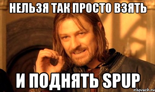 нельзя так просто взять и поднять SpUp, Мем Нельзя просто так взять и (Боромир мем)