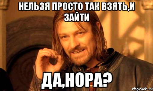 нельзя просто так взять,и зайти да,Нора?, Мем Нельзя просто так взять и (Боромир мем)