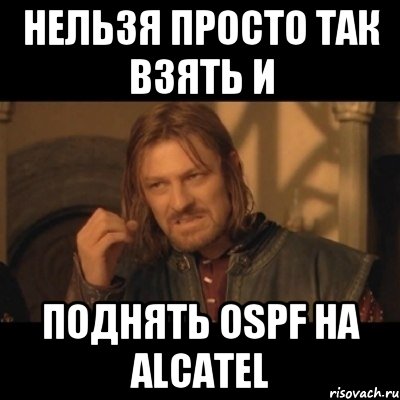 нельзя просто так взять и поднять OSPF на alcatel, Мем Нельзя просто взять