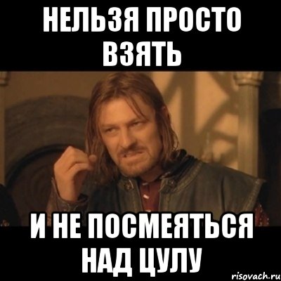 НЕЛЬЗЯ ПРОСТО ВЗЯТЬ И НЕ ПОСМЕЯТЬСЯ НАД ЦУЛУ, Мем Нельзя просто взять