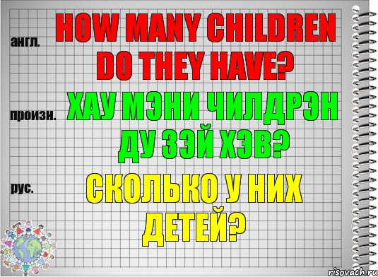 How many children do they have? хау мэни чилдрэн ду зэй хэв? Сколько у них детей?, Комикс  Перевод с английского