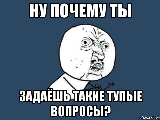 НУ ПОЧЕМУ ТЫ ЗАДАЁШЬ ТАКИЕ ТУПЫЕ ВОПРОСЫ?, Мем Ну почему