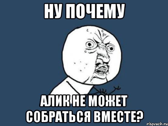 Ну почему АЛИК не может собраться вместе?, Мем Ну почему