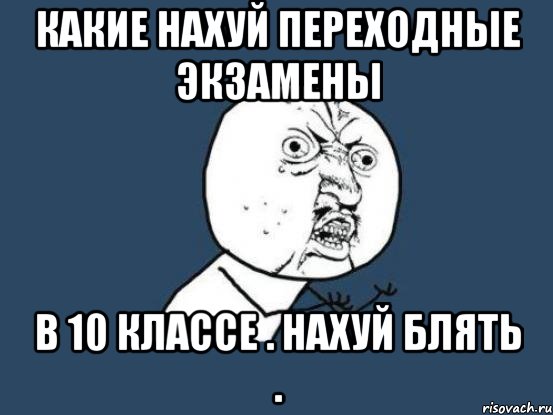 какие нахуй переходные экзамены в 10 классе . нахуй блять ., Мем Ну почему