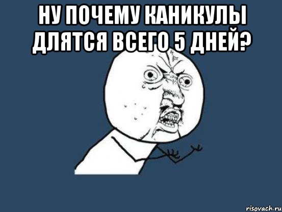 Ну почему каникулы длятся всего 5 дней? , Мем Ну почему