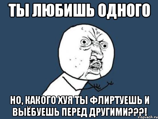 ты любишь одного но, какого хуя ты флиртуешь и выёбуешь перед другими???!, Мем Ну почему