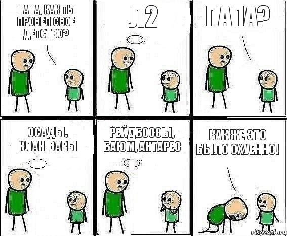 Папа, как ты провел свое детство? Л2 Папа? Осады, клан-вары Рейдбоссы, баюм, антарес КАК ЖЕ ЭТО БЫЛО ОХУЕННО!